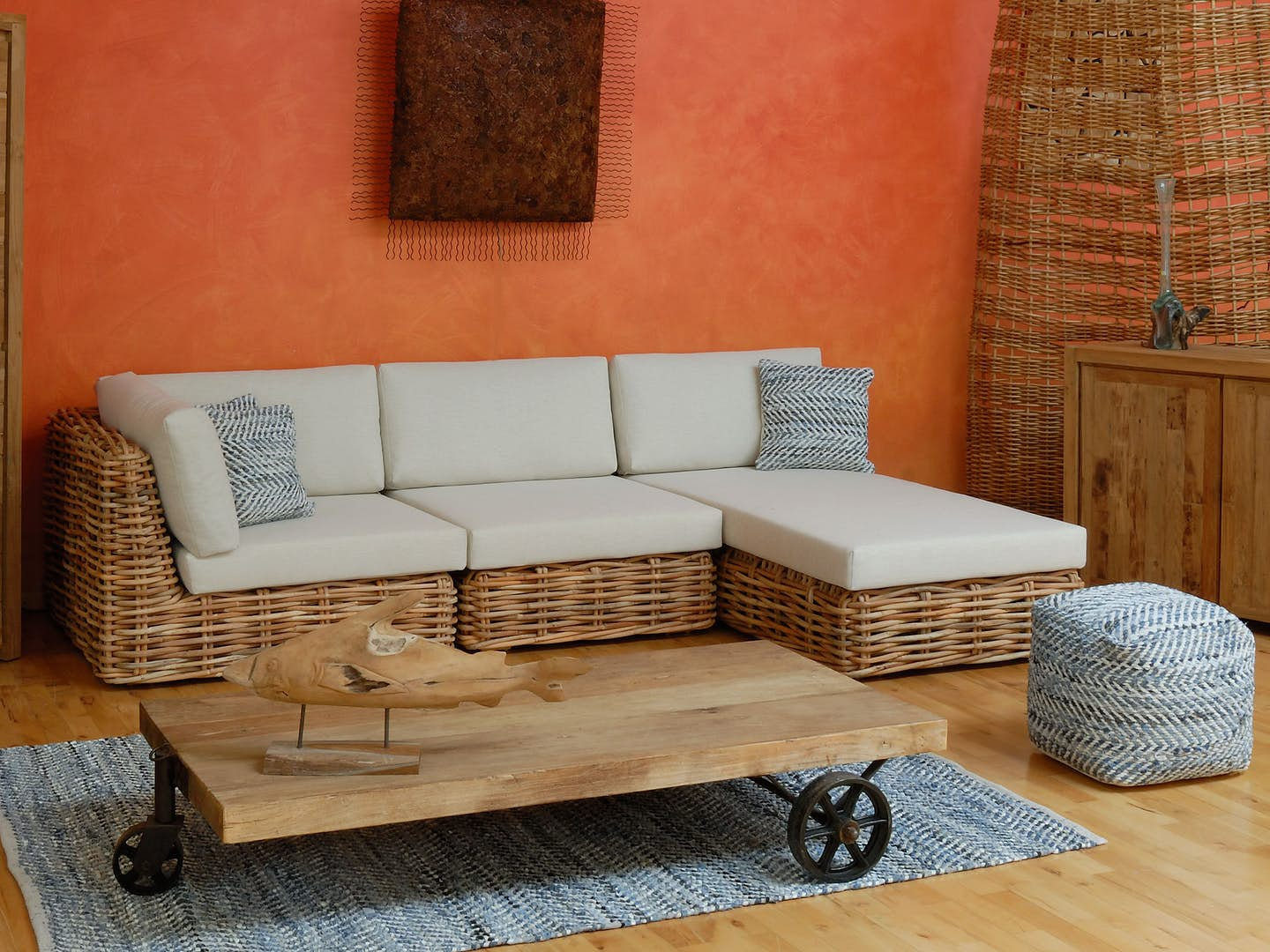 Lounge Garnitur Cane aus Rattan