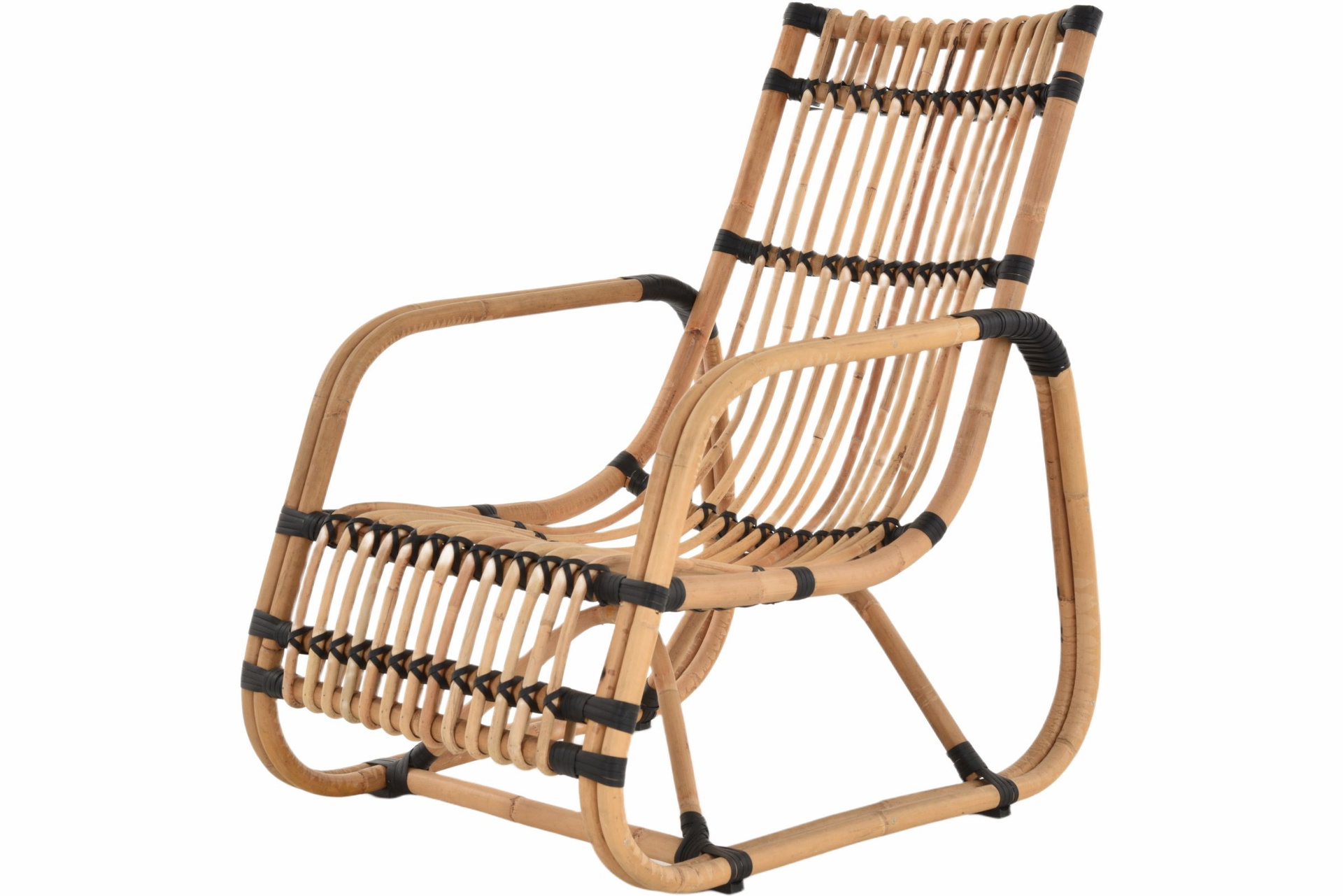 Gartensessel aus Rattan Natur Loungesessel Piam 2er Set | Manau