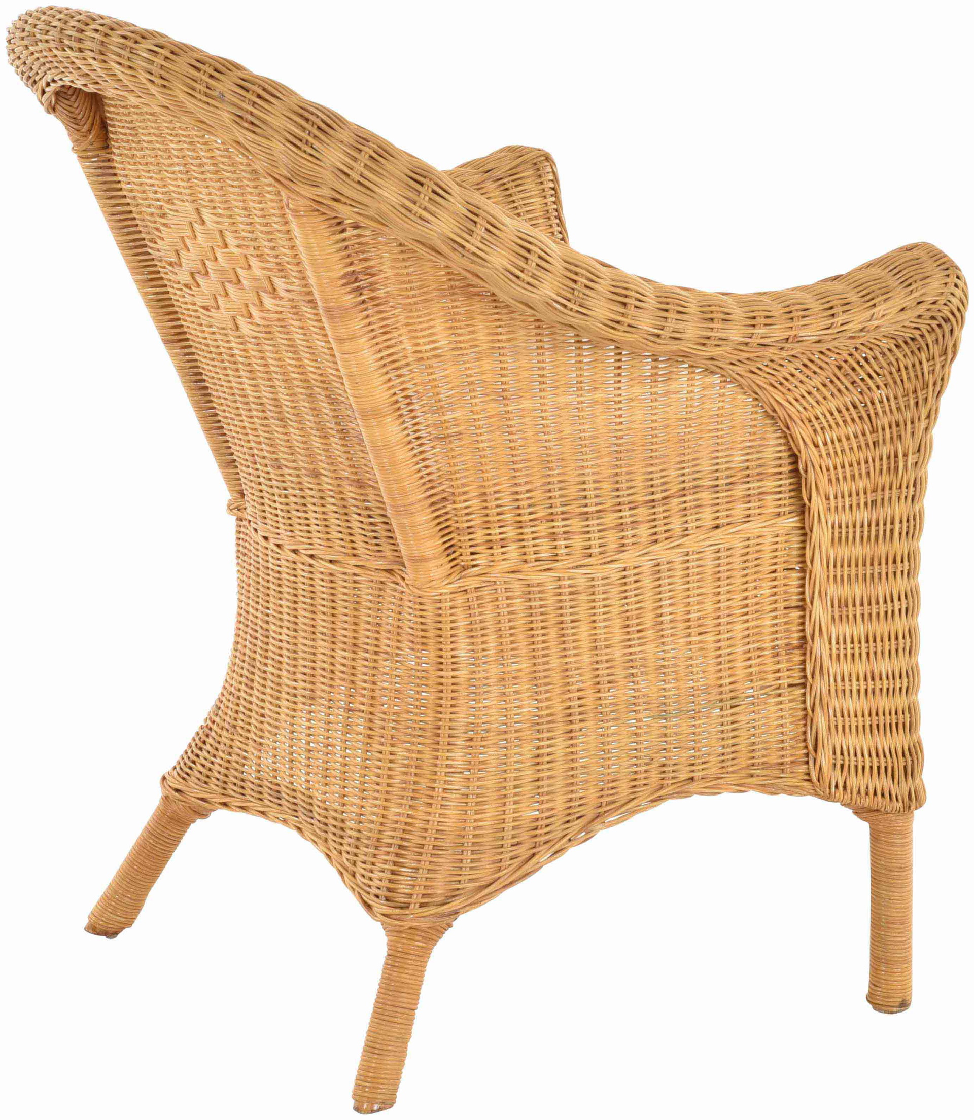 Geflochtener Korbsessel Primavera aus Rattan für Wintergarten & Esszimmer 2er Set | Honig