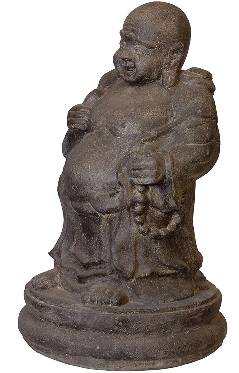 Steinfigur Fröhlicher Mönch aus Lavastein