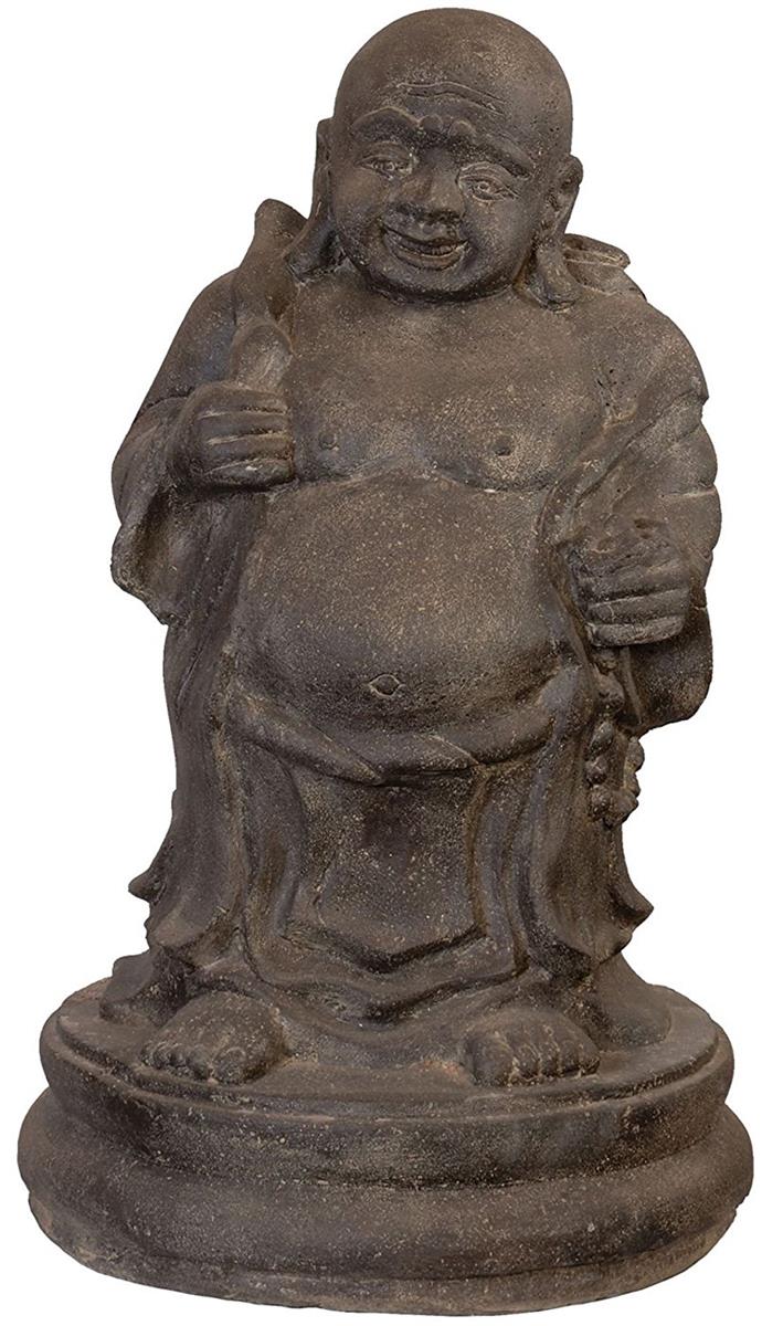Steinfigur Fröhlicher Mönch aus Lavastein