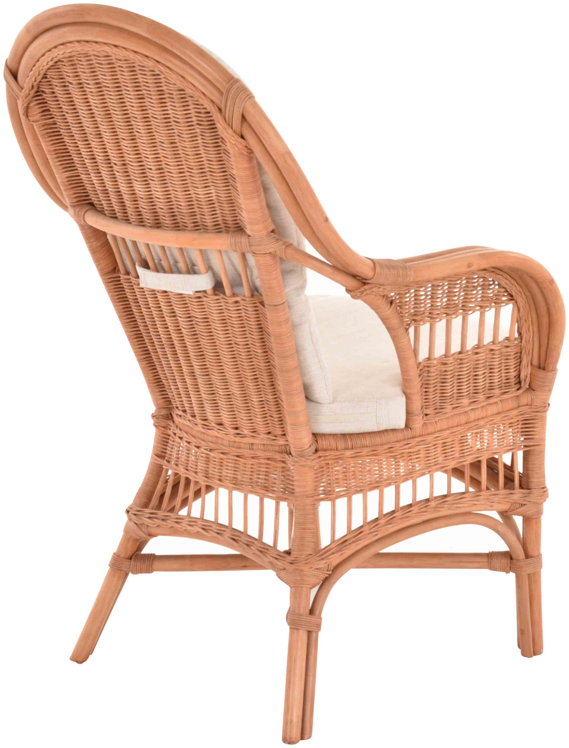 Moderner Korbsessel Finca aus Rattan mit hoher Lehne 2er Set | Terracotta