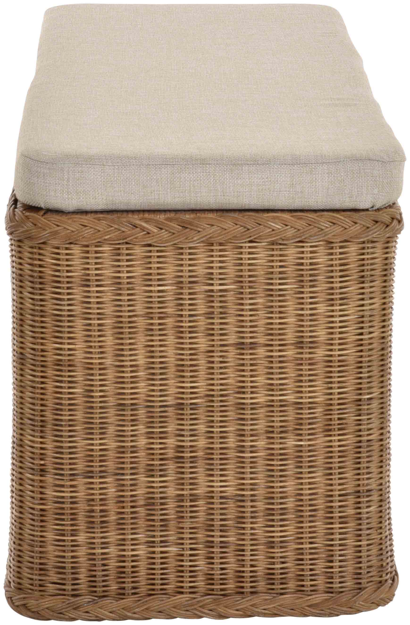 Große Rattan Sitztruhe mit Stauraum | Hellbraun