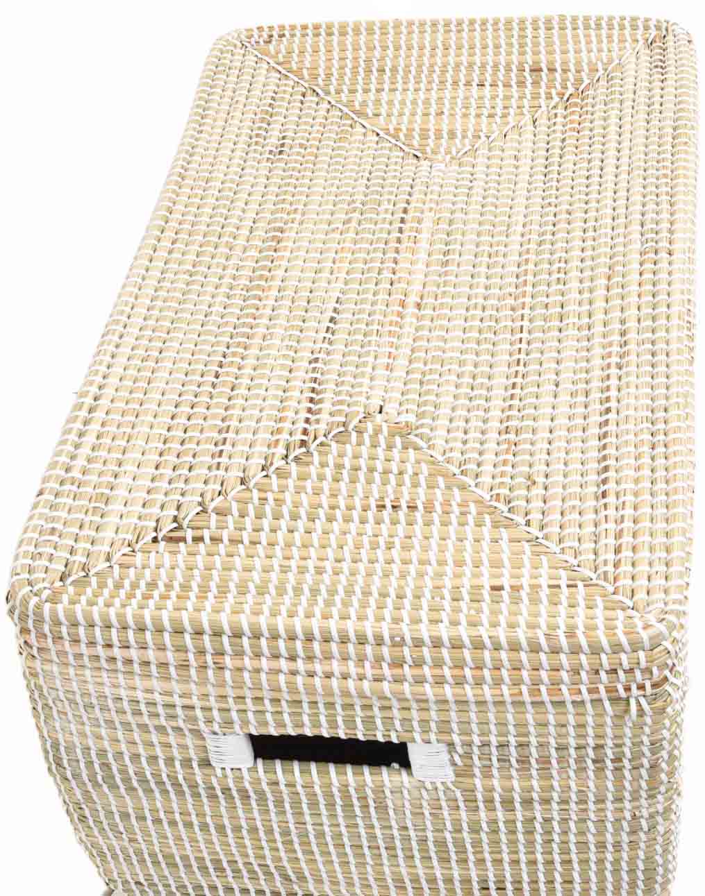 Große Aufbewahrungsbox mit Deckel aus Seegras  66x40x40cm | Natur