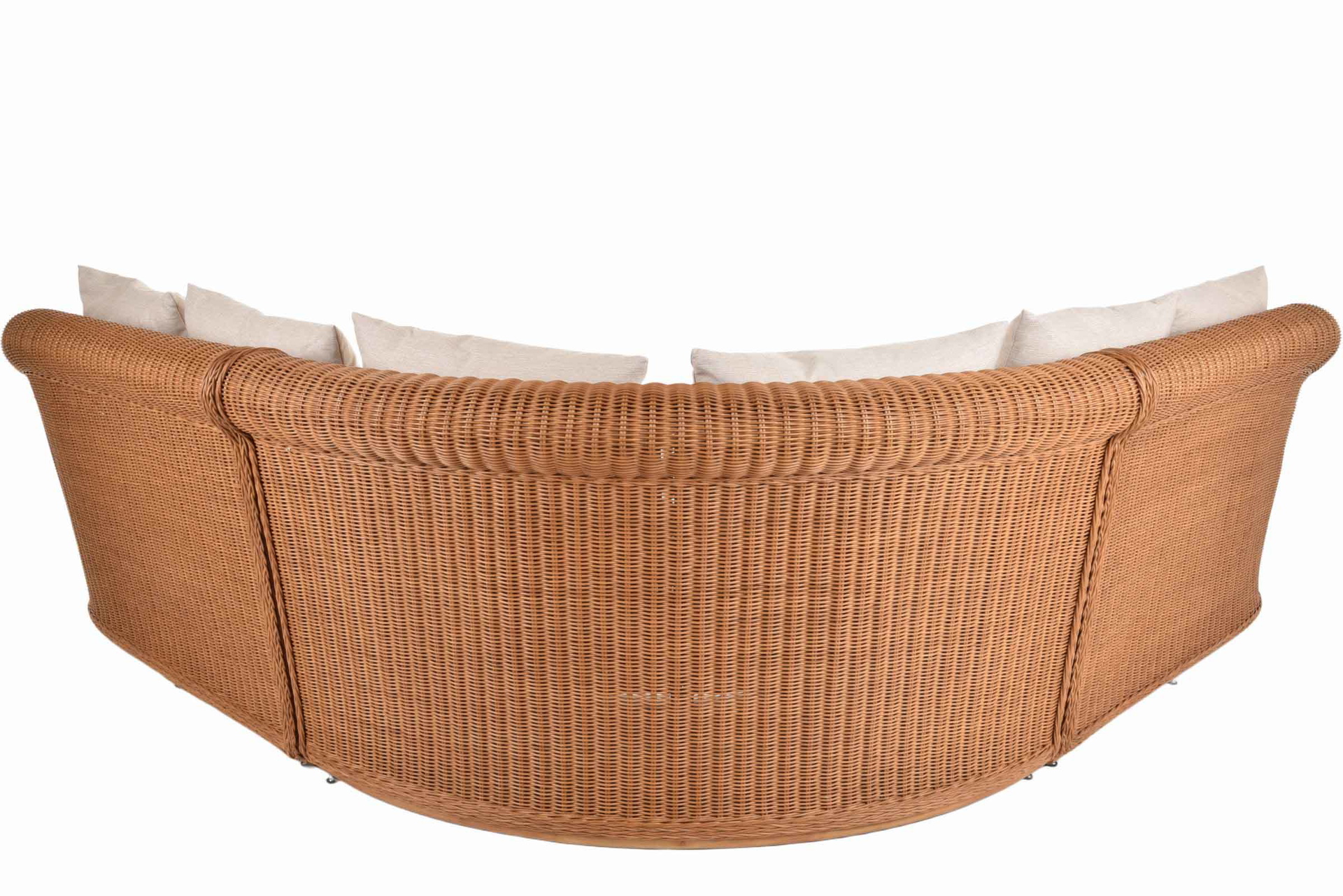 Elegantes Wohnzimmer Ecksofa St.Tropez 235x235cm aus Rattan | Cognac
