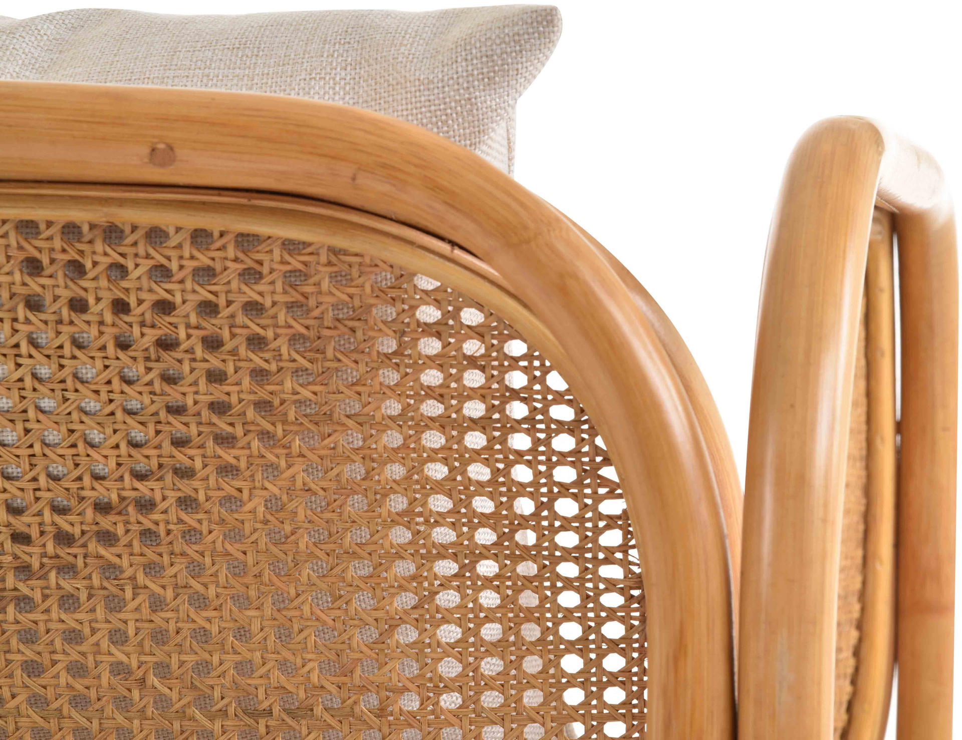 Rattan Wohnzimmerset Lounge Gruppe Natur mit Wiener Geflecht für 4 Personen | Honig