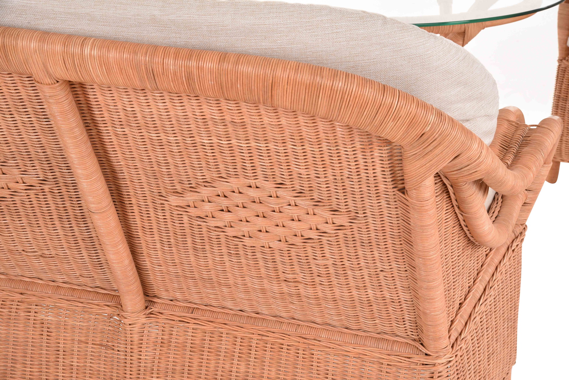 Komfortable Wintergartenmöbel Garnitur Riviera aus Rattan | Terracotta
