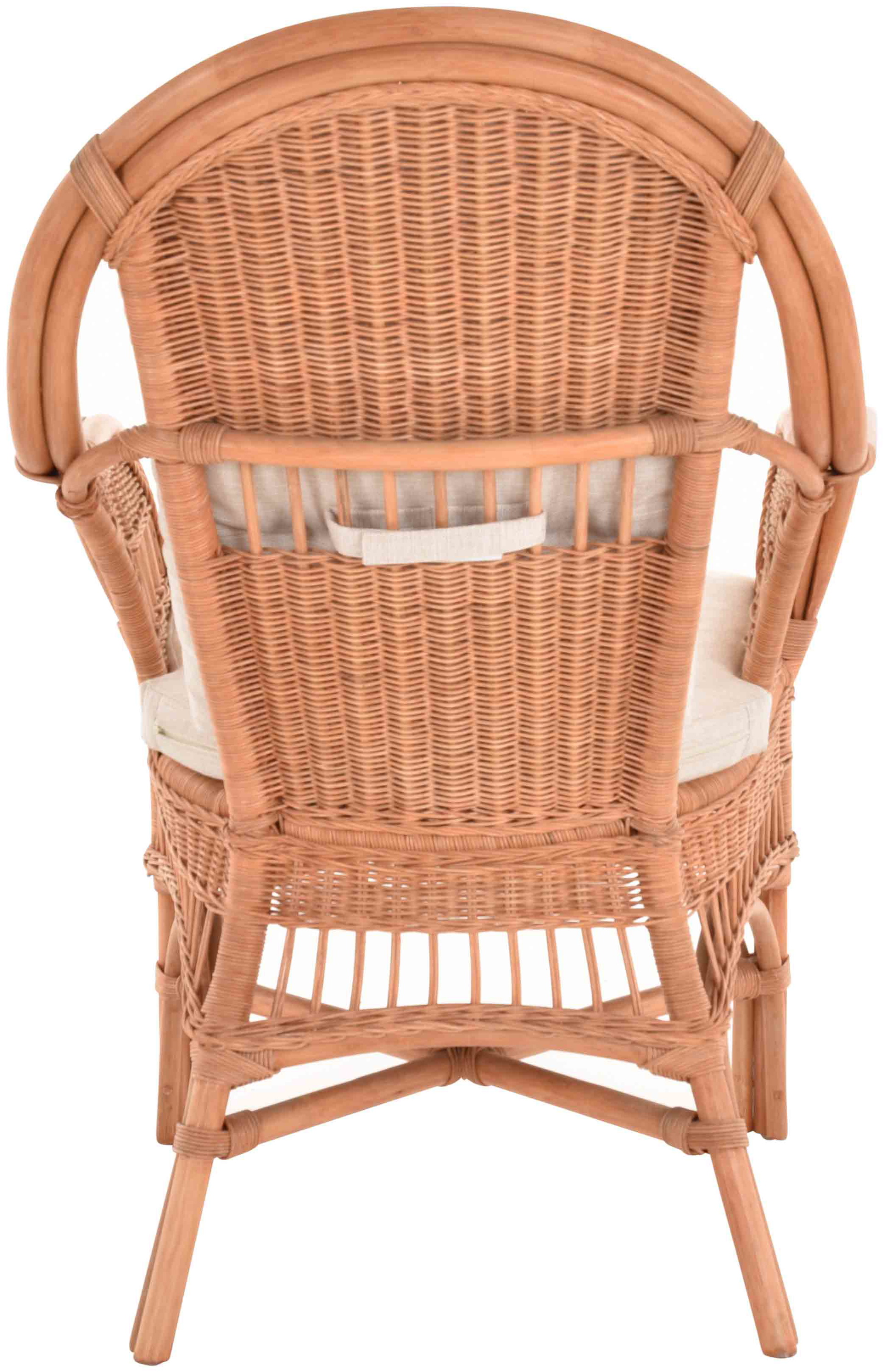 Moderner Korbsessel Finca aus Rattan mit hoher Lehne 2er Set | Terracotta