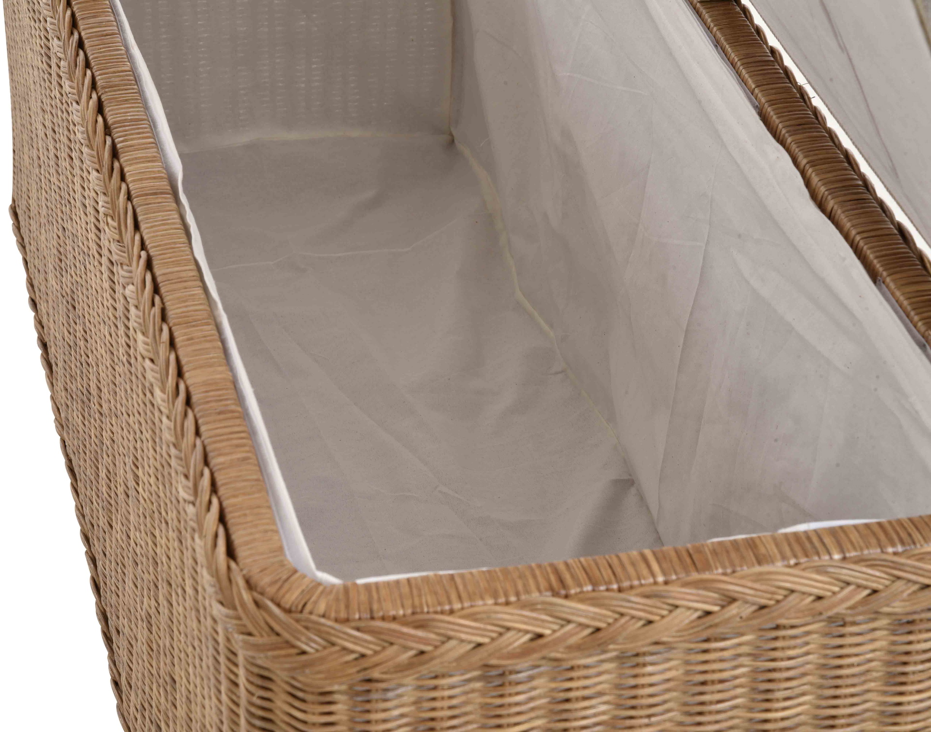 Große Rattan Sitztruhe mit Stauraum | Hellbraun