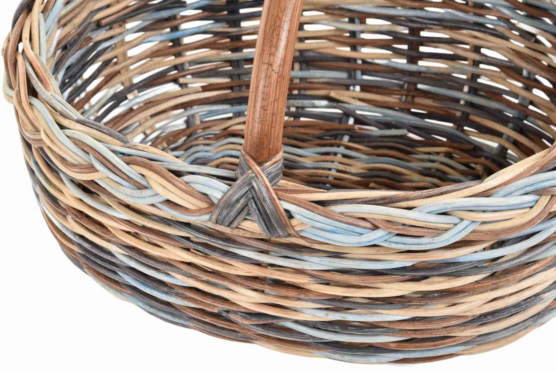 Henkelkorb - Einkaufskorb Oval aus Rattan geflochten | Multicolor