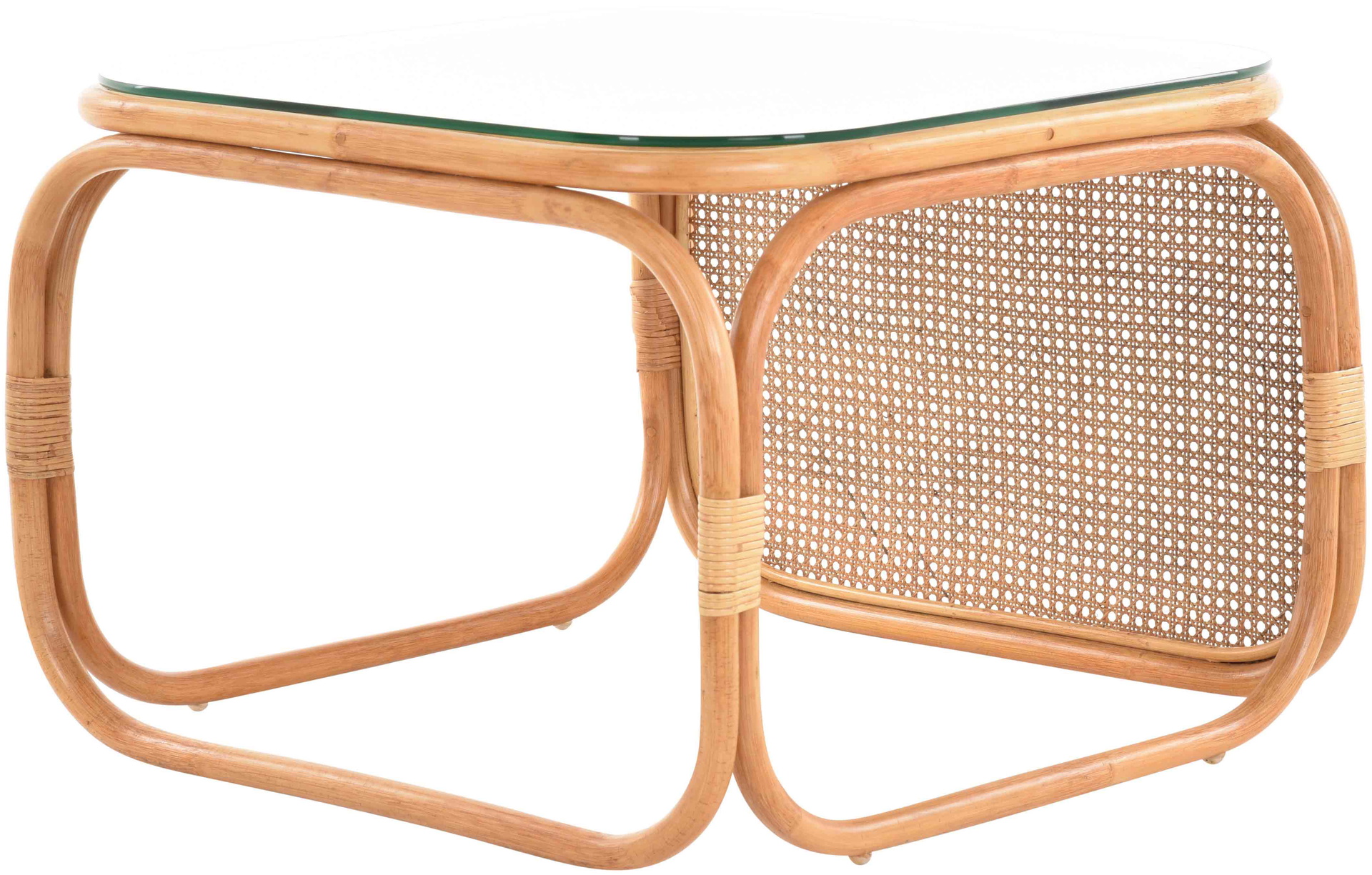 Rattan Wohnzimmerset Lounge Gruppe Natur mit Wiener Geflecht für 4 Personen | Honig