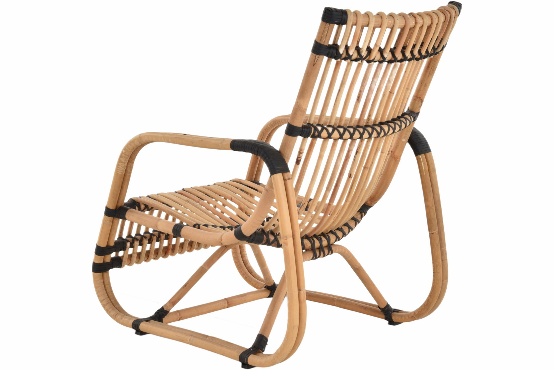 Gartensessel aus Rattan Natur Loungesessel Piam 2er Set | Manau