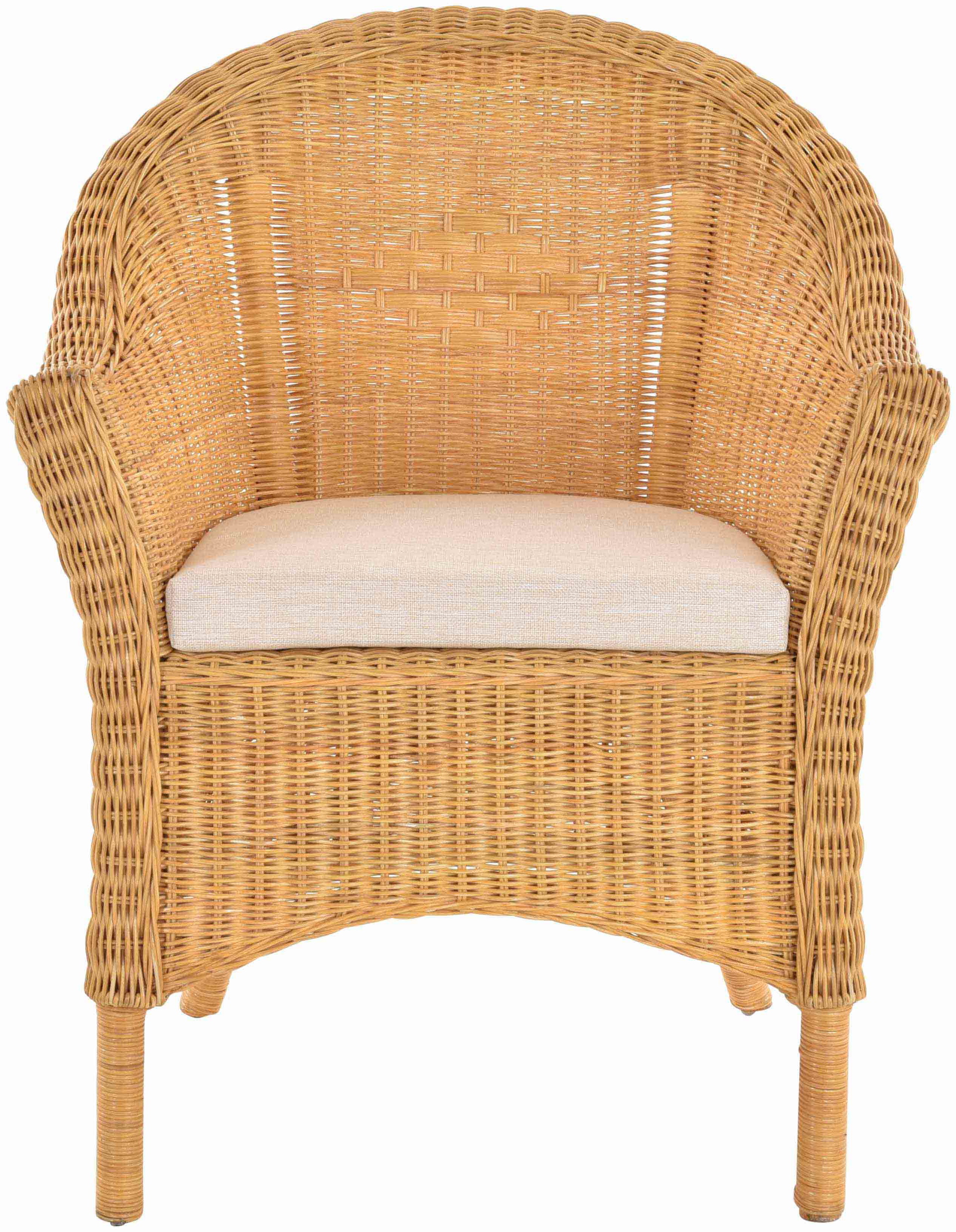 Geflochtener Korbsessel Primavera aus Rattan für Wintergarten & Esszimmer 2er Set | Honig