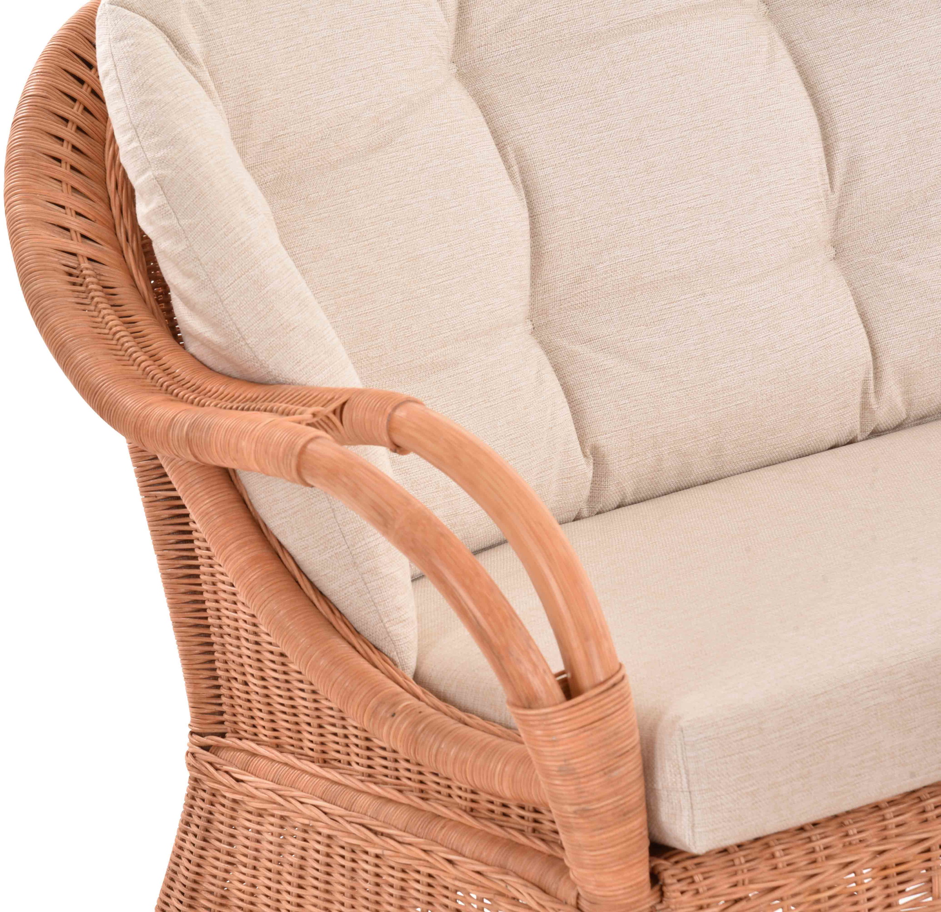 Komfortable Wintergartenmöbel Garnitur Riviera aus Rattan | Terracotta