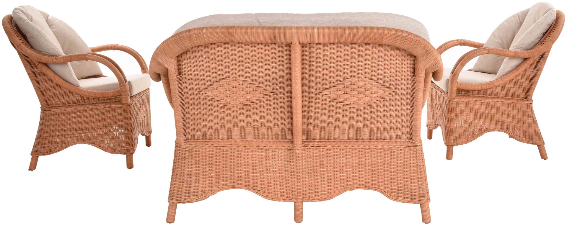 Komfortable Wintergartenmöbel Garnitur Riviera aus Rattan | Terracotta