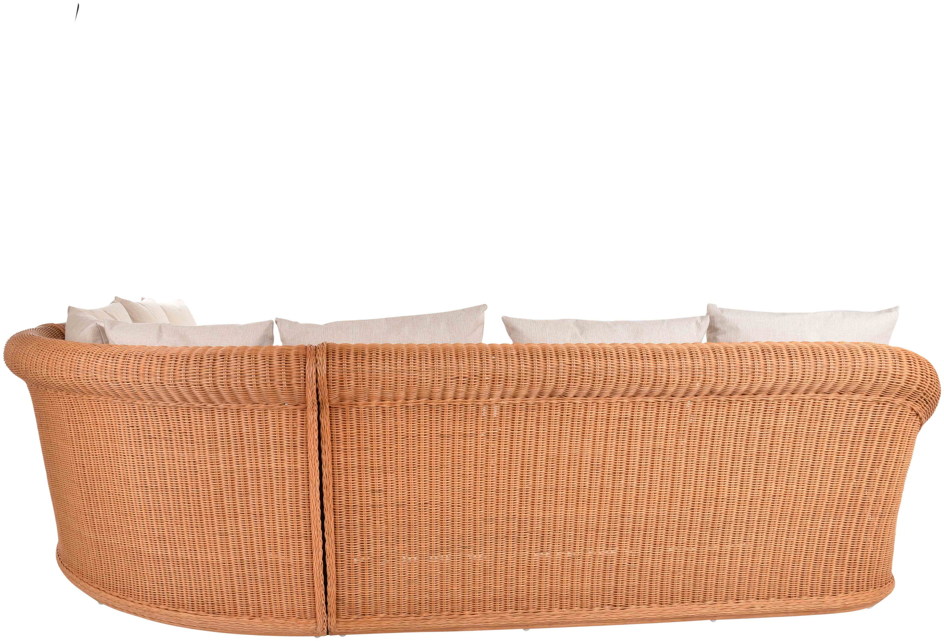 Elegantes Wohnzimmer Ecksofa St.Tropez 290 x 290cm aus Rattan | Terracotta