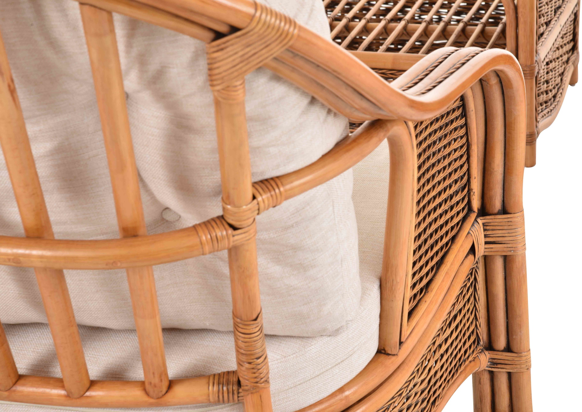 Elegantes Rattanmöbel Set Win für 4 Personen | Vintage Braun