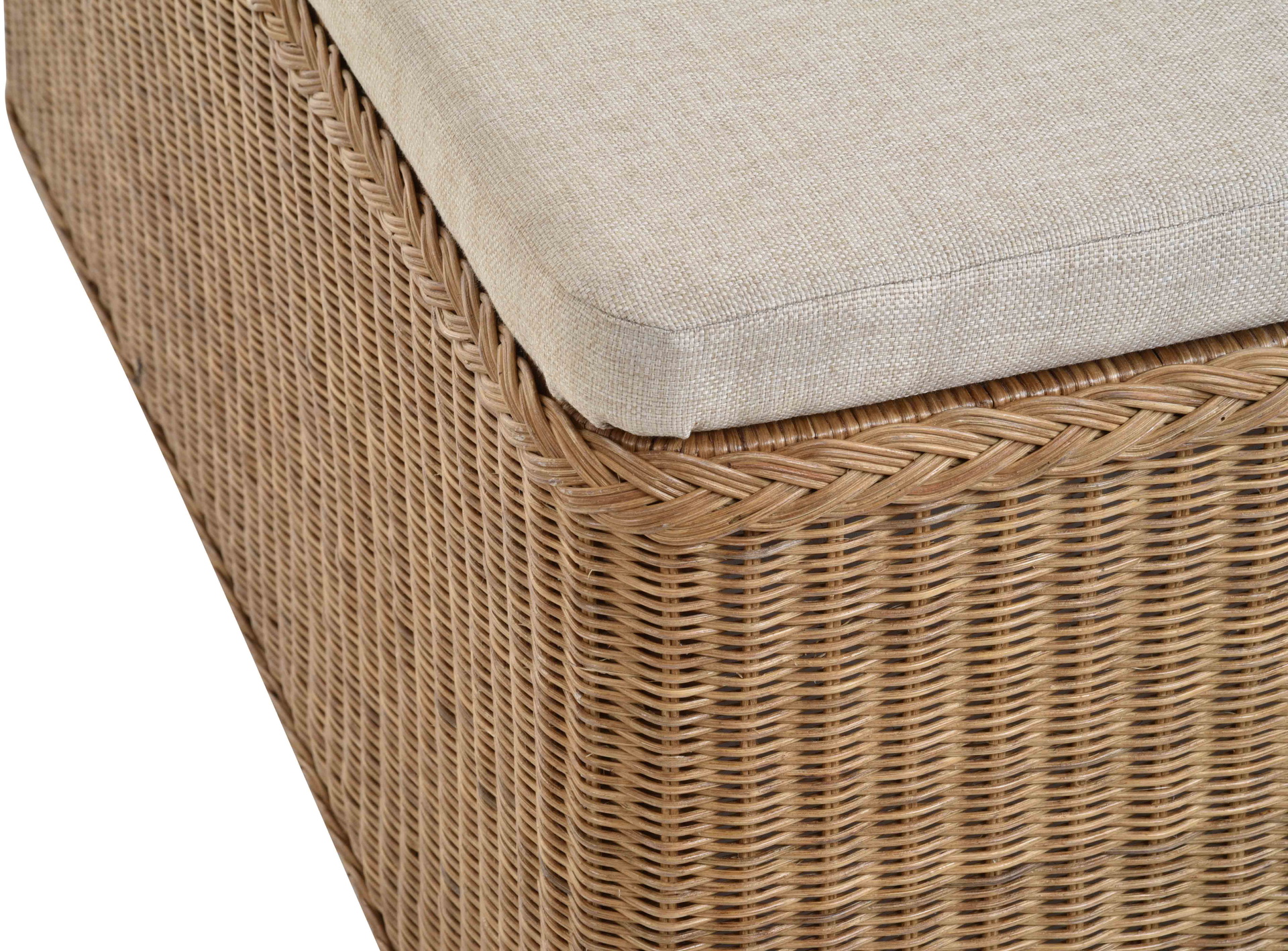 Große Rattan Sitztruhe mit Stauraum | Hellbraun