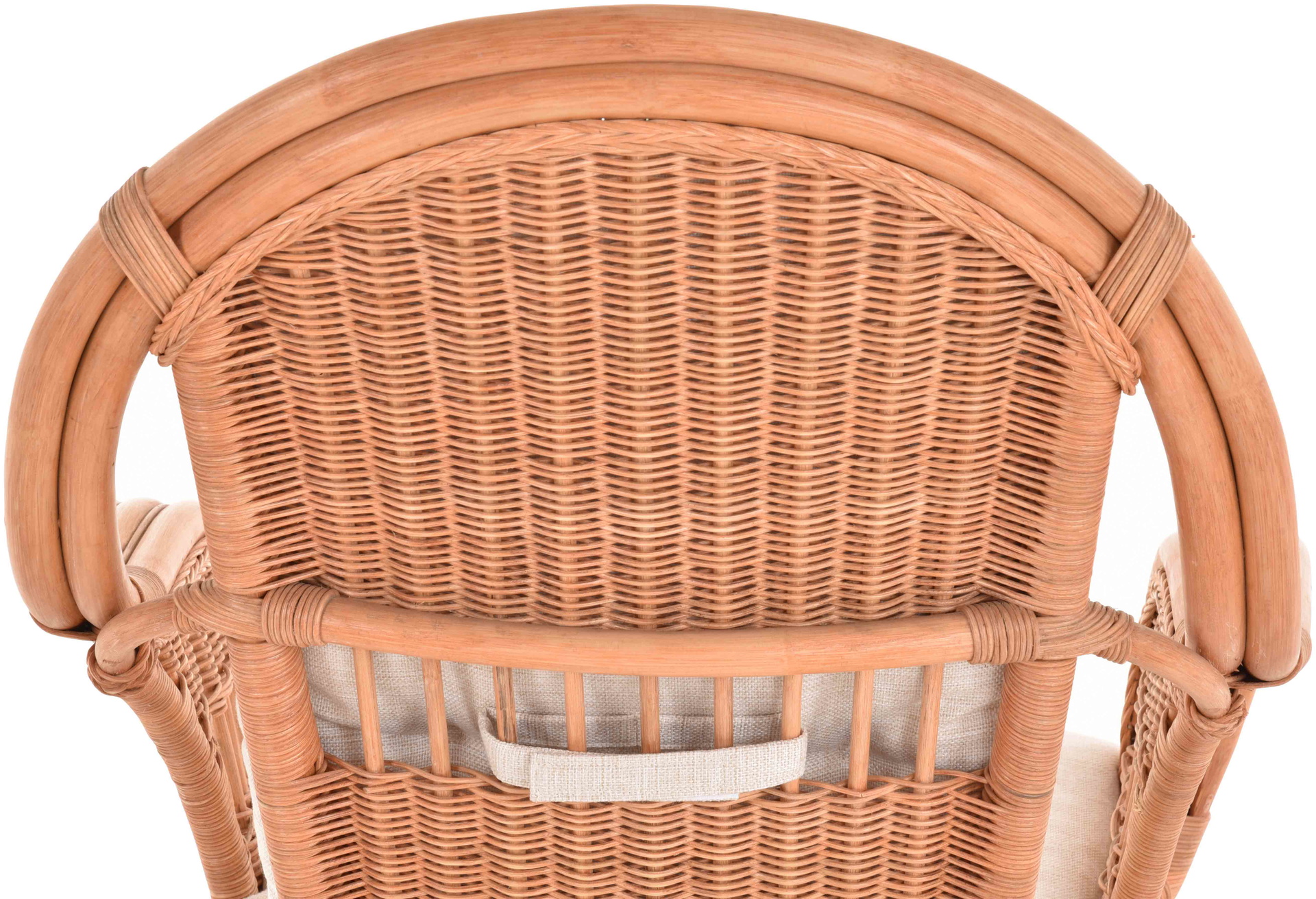 Moderner Korbsessel Finca aus Rattan mit hoher Lehne 2er Set | Terracotta