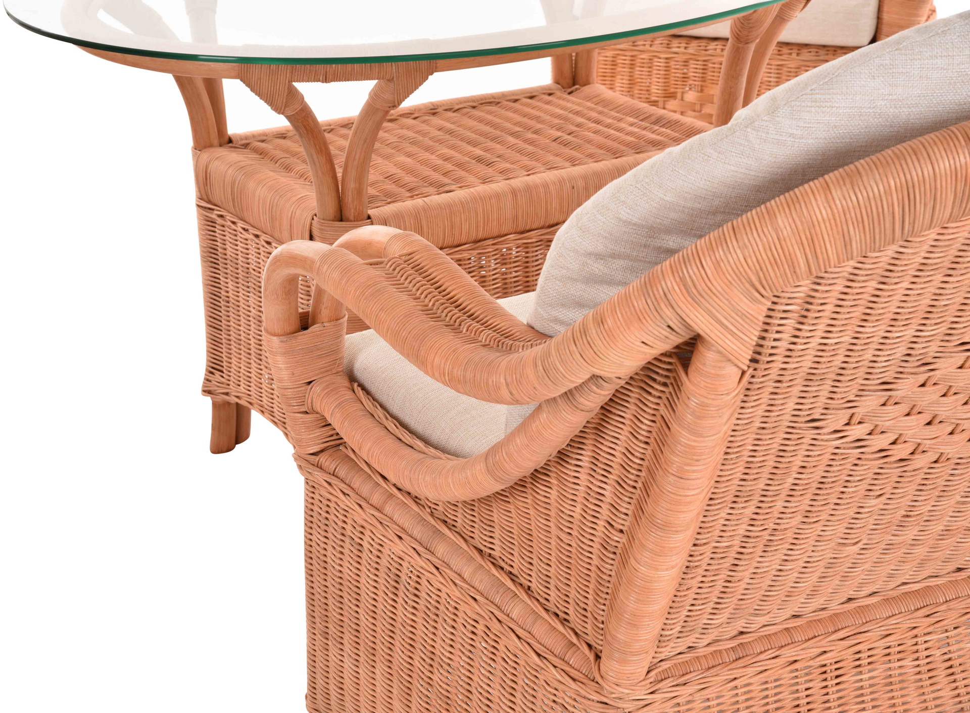 Komfortable Wintergartenmöbel Garnitur Riviera aus Rattan | Terracotta