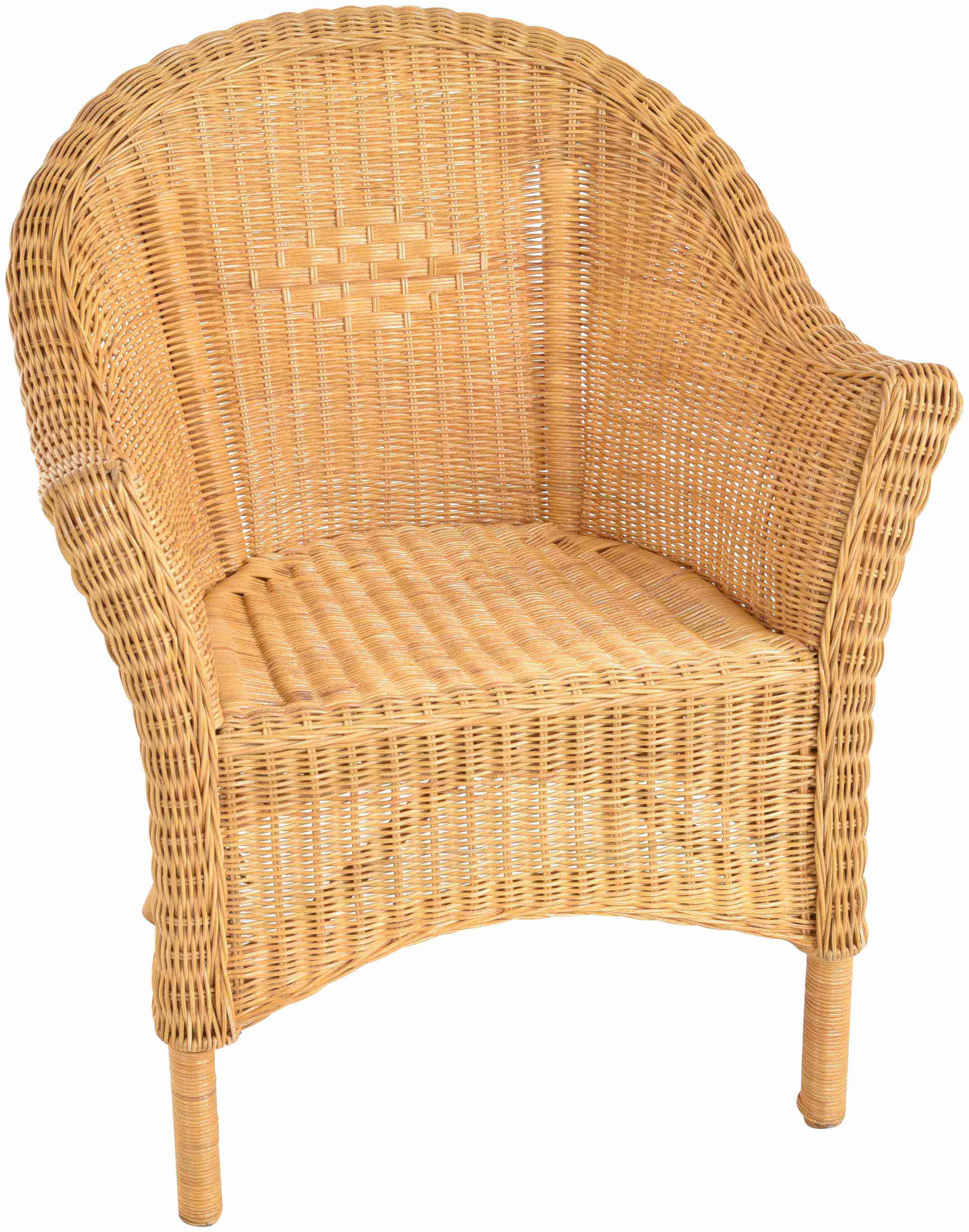 Geflochtener Korbsessel Primavera aus Rattan für Wintergarten & Esszimmer 2er Set | Honig