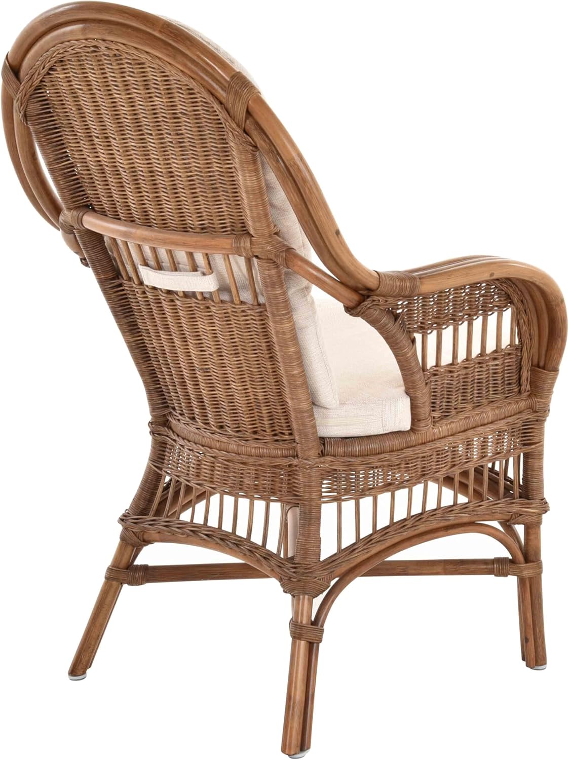 Moderner Korbsessel Finca aus Rattan mit hoher Lehne 2er Set | Hellbraun