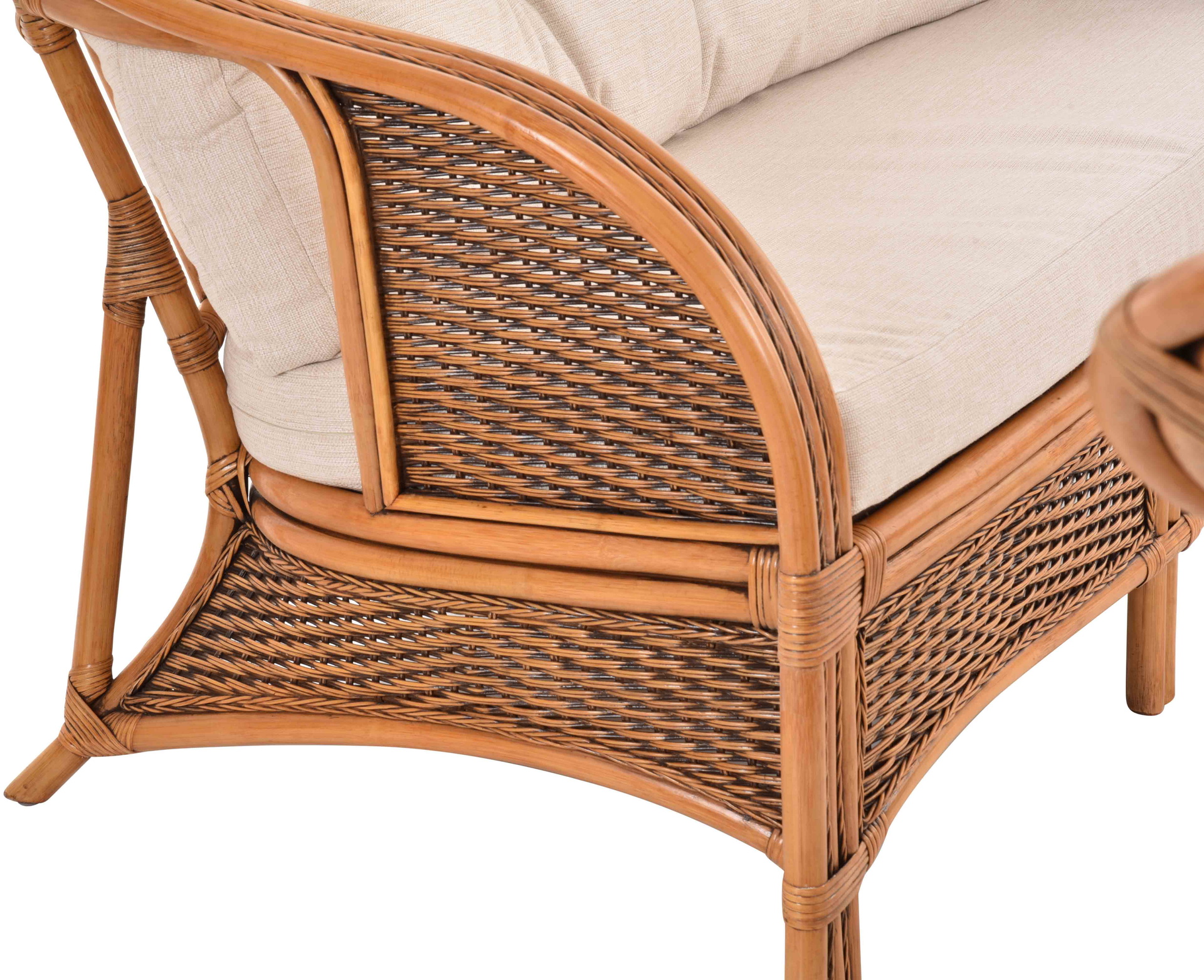 Elegantes Rattanmöbel Set Win für 4 Personen | Vintage Braun