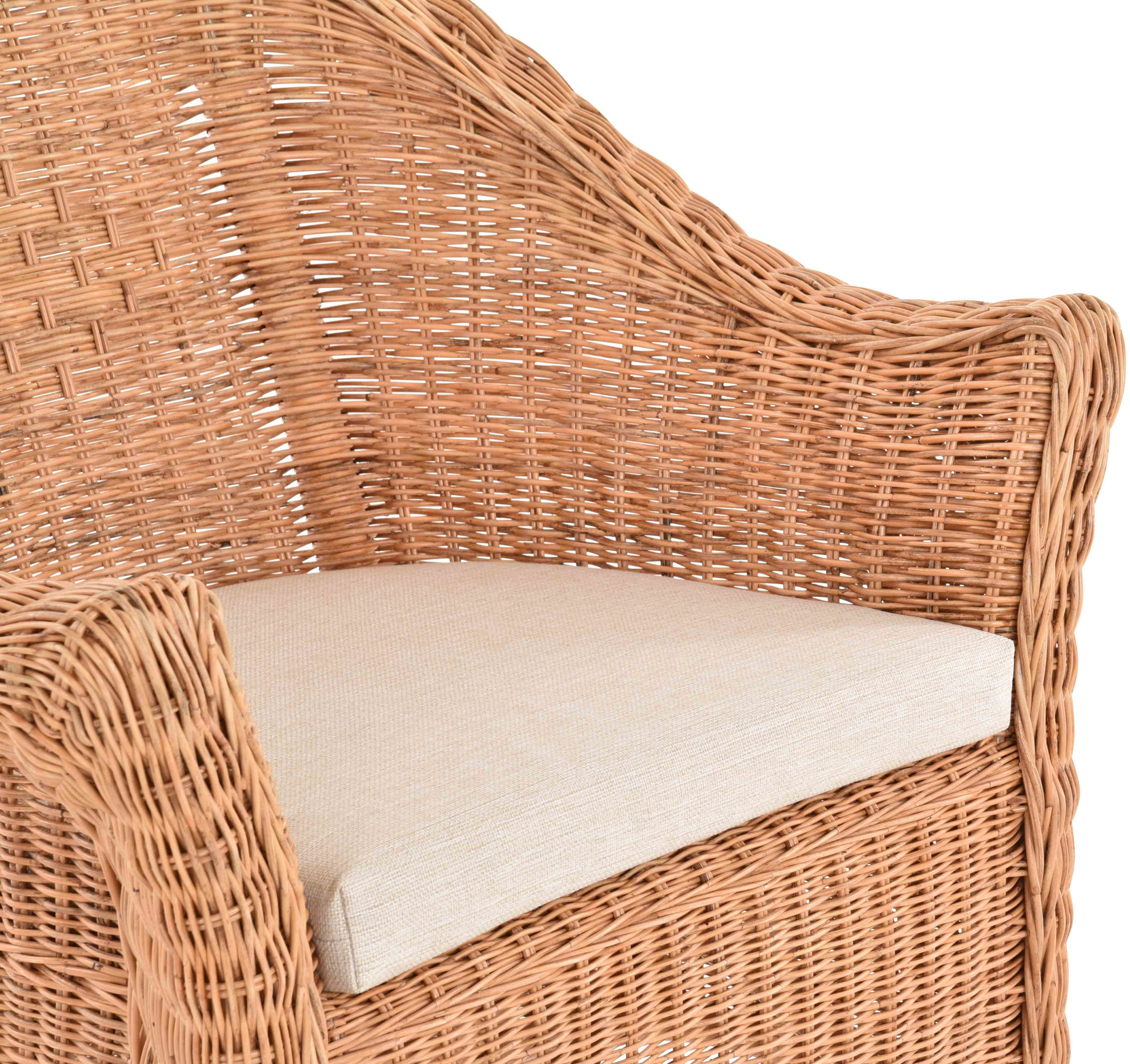 Geflochtener Korbsessel Primavera aus Rattan für Wintergarten & Esszimmer 2er Set | Boondott