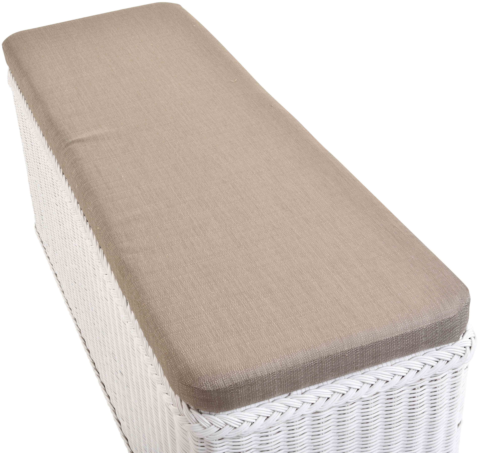 Große Rattan Sitztruhe mit Stauraum | Weiss