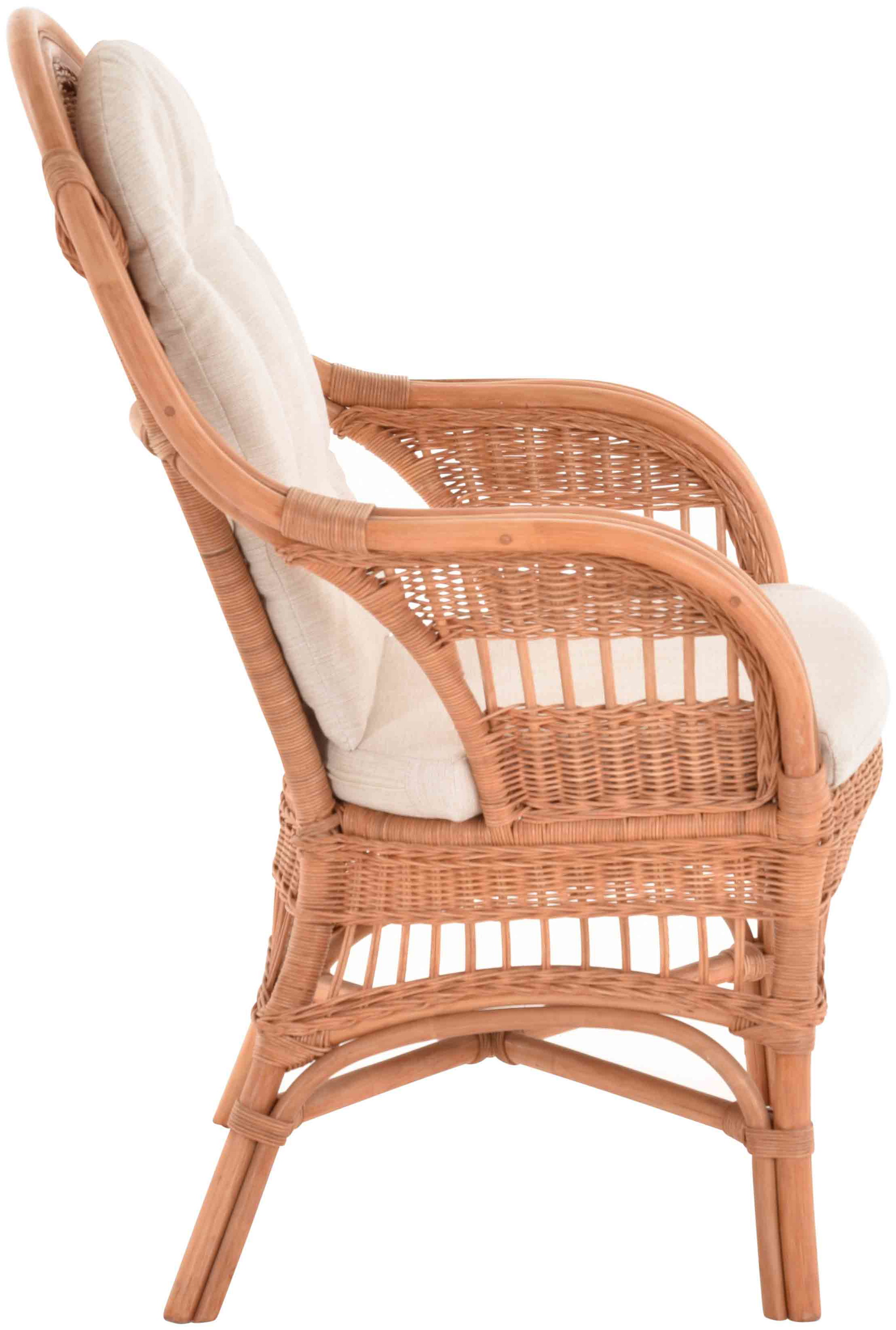 Moderner Korbsessel Finca aus Rattan mit hoher Lehne 2er Set | Terracotta