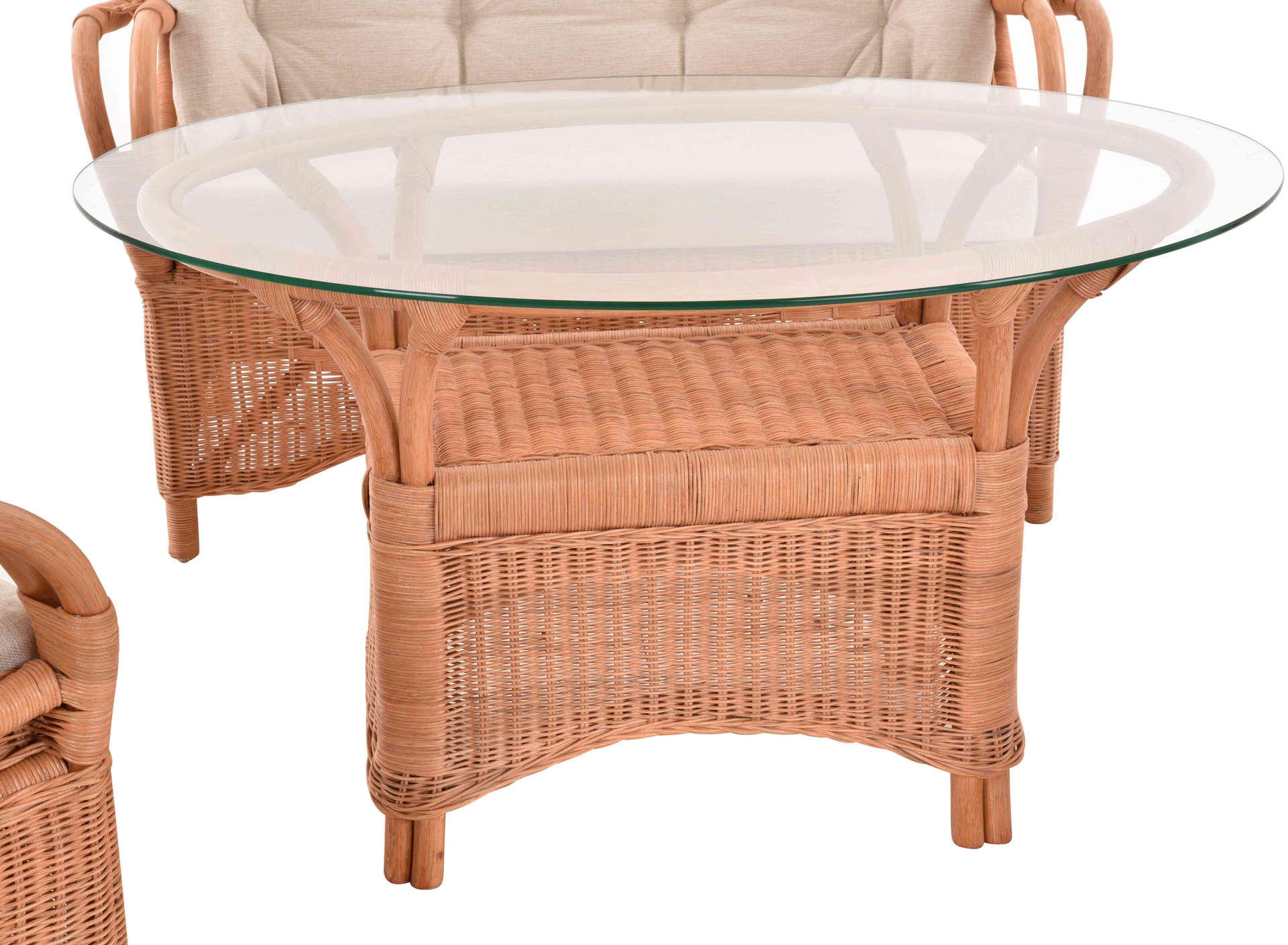 Komfortable Wintergartenmöbel Garnitur Riviera aus Rattan | Terracotta