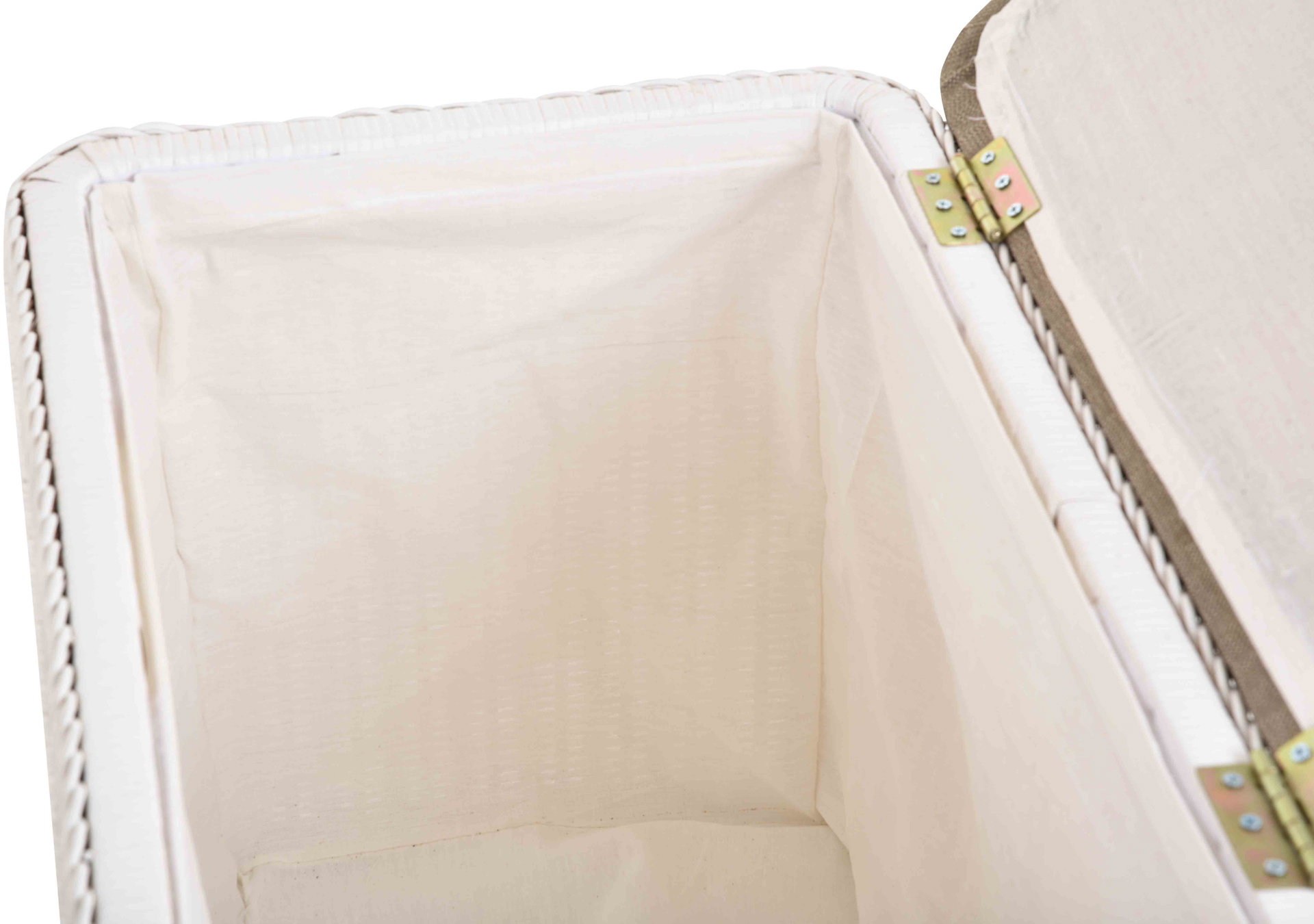 Große Rattan Sitztruhe mit Stauraum | Weiss